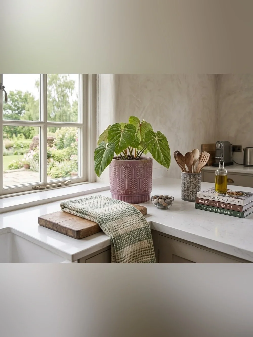 Handmade Mauve Ceramic Planter with Drainage Hole 6x6 | Terracotta Botanical Pot